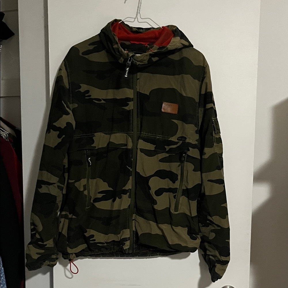 Bench Green and Black Camouflage Jacket